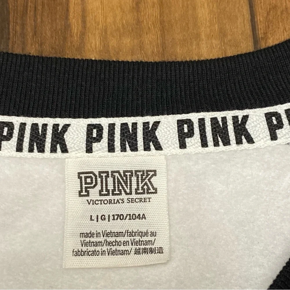 PINK VS COLOR BLOCK LEOPARD CAMPUS CREW PULLOVER W/ BLING LEOPARD YOGA LEGGINGS - Picture 10 of 10